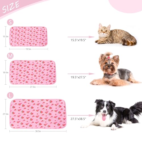 DELIFUR Cat Cooling Mat- Pet Cooling Mat Outdoor for Dogs Ice Pad for Kitten Cat Puppy Machine Washable (Small, Pink Water...
