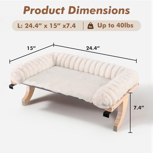 valigogo Cloud-Soft Cat Window Sill Perch with Zipper Designed Cushioned Bed, Supportive Cat Window Seat with Premium Soli...