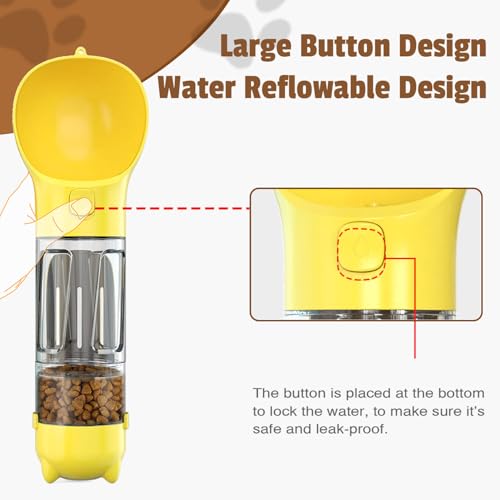 SYMHOBBY Portable Travel Water Collapsible Bowl Set Dispenser for Dog Walking Bag with Water Bottle Holder Small Size Dog ...