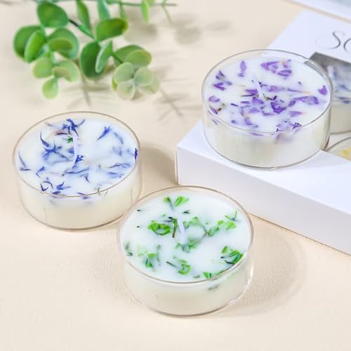 Petal Decorative Tea Light Candles Set of 6 Scented Votive Candel Gifts for Women Mother Day Birthday Valentine's Christmas