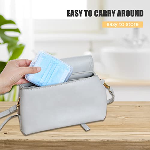 KKONHII Portable Travel Cotton Pad Holder Cotton Swab Ball Holder Dispenser Cosmetic Sponge Storage Box with Transparent L...