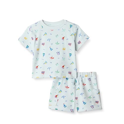 Amazon Essentials x Sofia Grainge Babies, Toddlers, and Boys' T-Shirt and Short Play Set, Multipacks