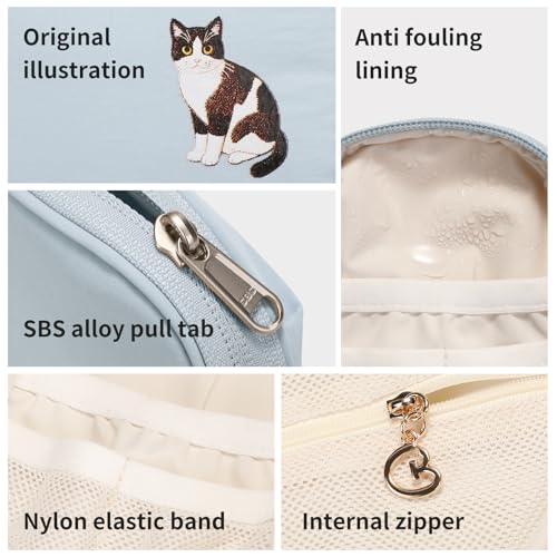 GIVLEFLY Cute Mini Nylon Coin Purse for Women, Small Makeup & Tampon Pouch for Purse, Embroidered Waterproof Zipper Walle...