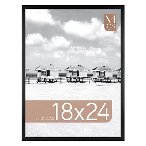 MCS Foundation 18x24 Poster Frame Traditional Black, Vertical & Horizontal Wall Hanging Large Picture Frame for Photos, Po...