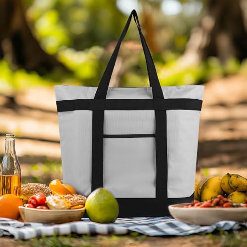 mosago Commercial Insulated Food Delivery Bag 39L, Heavy Duty Thermal Catering Tote with Zipper, Leakproof Hot & Cold Tran...