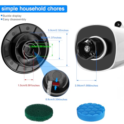 Electric Spin Scrubber Replacement Brush Heads Set, 10 Piece Replacement Brush Cleaning Kit for Cordless Power Scrubber, f...