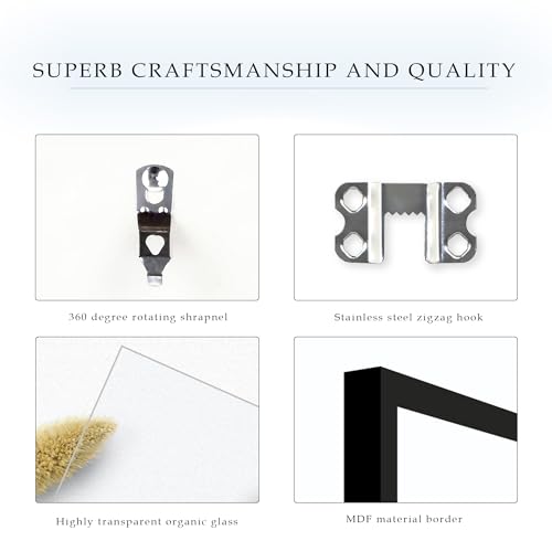 Fisnish 11x14 Picture Frame, for Tabletop Display, Horizontal or Vertical Wall Mounting, Black