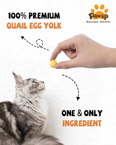 PAWUP Freeze Dried Quail Egg Yolk Pet Treats, Freeze-Dried Pet Food for Dogs, Cats, Pure Fresh Ingredient, 4.2 oz, Rawhide...