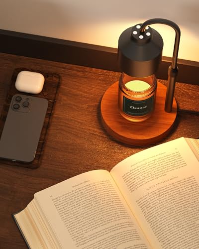 LISUNAR Electric Candle Warmer Lamp Black, Candle Lamp Warmer with Timer, Wax Warmer Lamp for Jar Candles, Adjustable Heig...