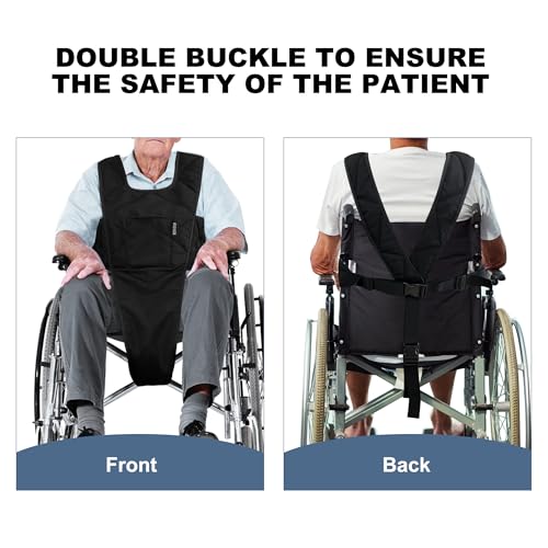 MDSTOP Wheelchair Safety Belt, Anti-Slip Wheelchair Seatbelt, Wheelchair Harness with Adjustable Secure Buckle, Medical Re...