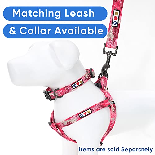Pawtitas Reflective Step-in Dog Harness – Adjustable No-Pull Vest for Puppies to Seniors, Safe & Comfortable, S Camo Pink