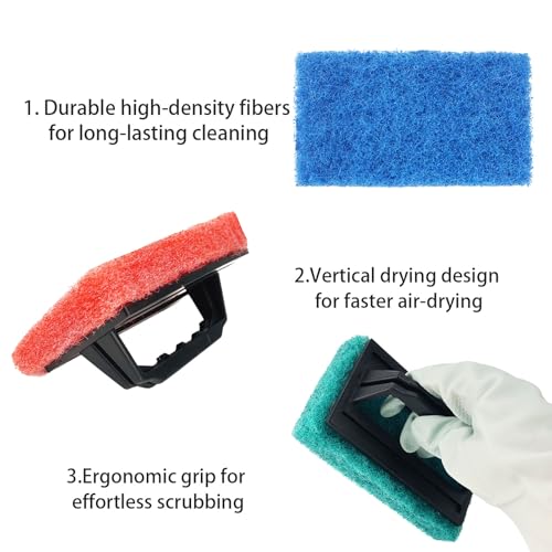 4 Pcs Screen Printing Scrub Pad, Screen Print Ink Scraper with Handle,Screen Print Remover, Screen Printing Accessories fo...