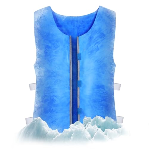E-Greetshopping Cooling Ice Vest for Men Women,PVA Water Active Evaporative Ice Cold Vest,Reusable Adjustable Fabric Sport...