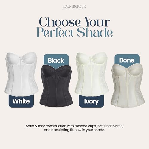 Dominique Women’s Lace Longline Corset Bustier Bra #8949 – Strapless Bra Seamless Full Figure Support - Lingerie for women
