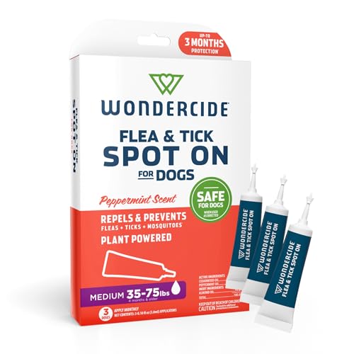 Wondercide - Flea & Tick Dog Spot On - Flea, Tick, and Mosquito Repellent, Prevention for Dogs with Natural Essential Oils...