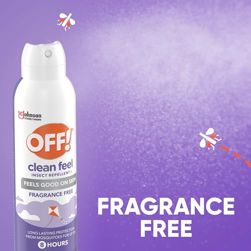 OFF! Clean Feel Insect Repellent Aerosol with 20% Picaridin, Bug Spray with Long Lasting Protection from Mosquitoes, Feels...