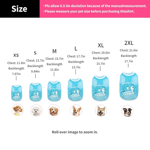 Ittokis 4 Pack Dog Cooling Shirts - Breathable Lightweight Shirts for Large Dogs Boy, Sleeveless Sun Protection Shirts for...