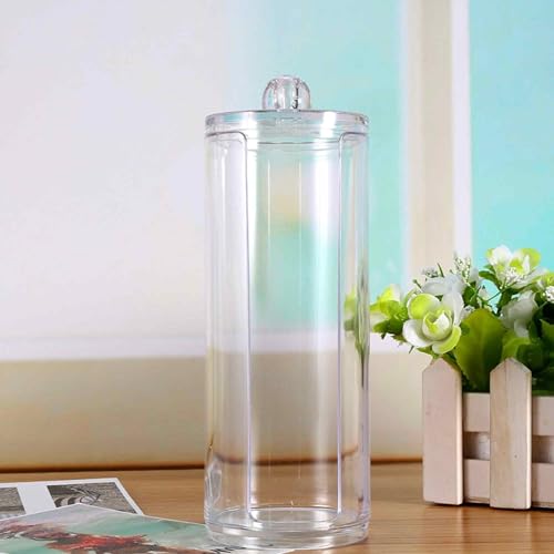 Acrylic Makeup Cotton Pads Storage Box with Lid, Cosmetic Organizer for Cotton Swabs, Beauty Supplies & Home Accessories