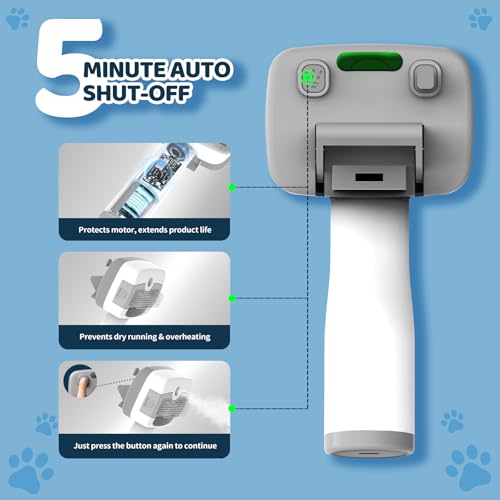 Pet Steam Brush for Dogs & Cats,5-in-1 Self-Cleaning Dog Steam Brush with 3 Swap-in Heads (Grooming, Dematting, Desheddin...