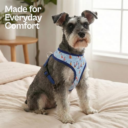 Parisian Pet Sailboat Dog Harness - Breathable No Pull Puppy Harness with Leash Ring - Adjustable Harnesses for Dogs - Sof...