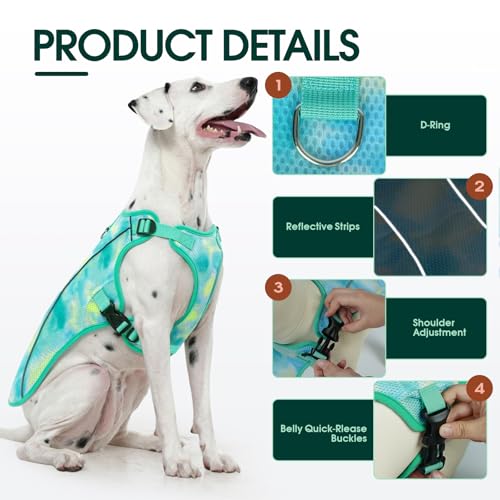 Kuoser Dog Cooling Vest for Dogs, Lightweight Cooling Shirt for Small Medium Large Dogs, Adjustable Pet Cooler Jacket with...