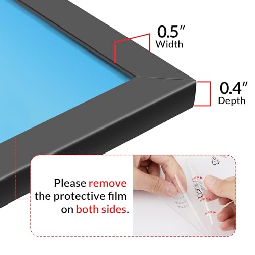 LaVie Home 11x17 Picture Frame 2 pack, Display Pictures 11 x 17 Poster Frame, 11x17 Black Photo Frame with HD Plexiglass, ...