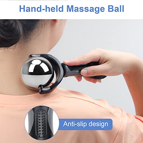 Catcan Cold Massage Roller Ball, Cold Therapy Relief, Portable Fitness Ice Roller Ball with Handle, Great Tool for Back/Ne...