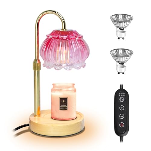 HAIDOLIANG Candle Warmer Lamp with Timer - Adjustable Height and Stepless Dimmable, Birthday Gifts for Women/Mom, Flower -...