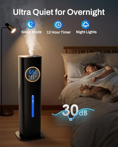 Humidifier Large Room Bedroom with Night Light, 2.1Gal(8L) Humidifiers for Home with Essential Oil Diffuser, Top Fill Whol...