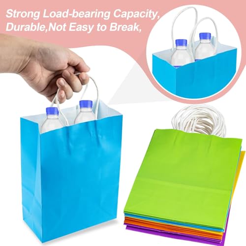 MAQIHAN Gift Bags With Handles - 15 Pcs Gift Bag Bulk Paper Bag Goody Bags Kraft Paper Bags Party Favor Bags Small Bag for...