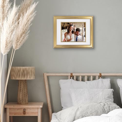 Americanflat 11x14 Picture Frame with Decorative Inner Mat Accent - Displays 8x10 Photos with Mat or 11x14 Without - Veran...