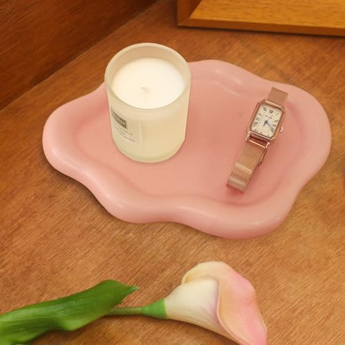 CCINPPY Ceramic Jewelry Tray Trinket Dish, Decorative Cloud Vanity Key Tray for Women, Ring Holder Dish, Cute Jewelry Plat...