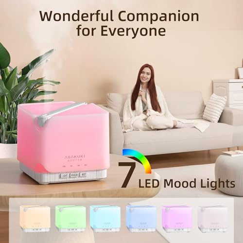 ASAKUKI Essential Oil Diffuser for Home, Large 700 ml Humidifier with Automatic Shut-Off, Quiet Aromatherapy Diffuser with...