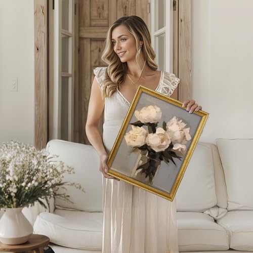 TWING 11x14 Picture Frame,Display Pictures 8x10 with Mat or 11x14 Without Mat,Ornate Picture Frames for Wall Mounting or T...