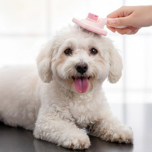 Haminway 8-Piece Dog Grooming Kit – Pink | Pet Brush Set for Shedding, Dematting, Nail Clipping & Bathing | Ideal for Smal...