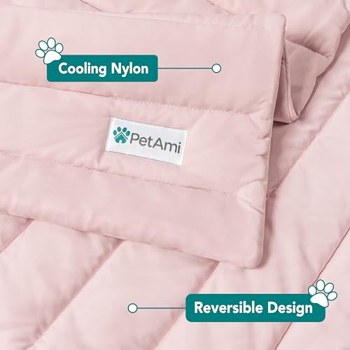 PetAmi Cooling Mat for Dog, Premium Pet Cooling Blanket for Crate Kennel, Indoor Cat Cool Sleeping Pad, Q-MAX Cold Sofa Co...