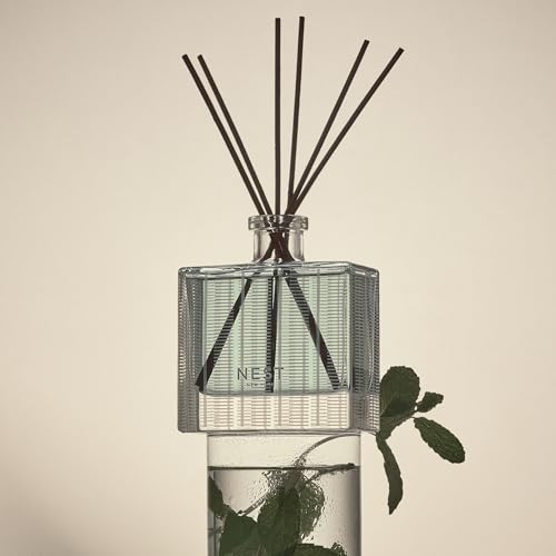 NEST New York Reed Diffuser, Wild Mint & Eucalyptus - 5.9 fl oz - Fragrance for Up to 90 Days - Reusable, Refillable Glass...