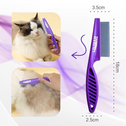 Pet Self Cleaning Slicker Brush and Grooming Comb - Gently Removes Loose Hair, Tangles, and Dirt - Skin Friendly Desheddin...