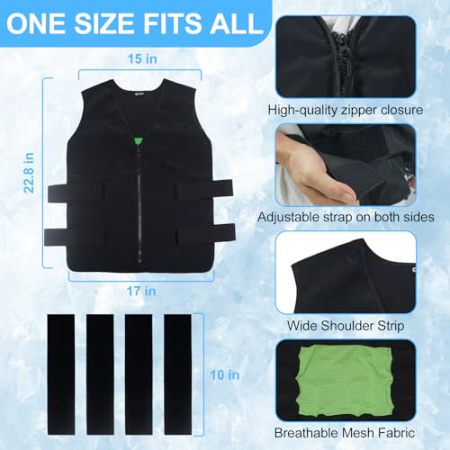 Cooling Vest with Ice Cells, Adjustable Unisex Cold Vest for Hot Weather, Reusable Cooling Gear for Outdoor Work