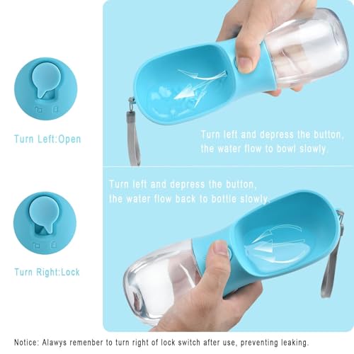 Cibaabo Dog Water Bottle with Food Container, Travel Puppy Water Bowl, Portable Pet Dispenser, Dog Gift Stuff Accessories ...