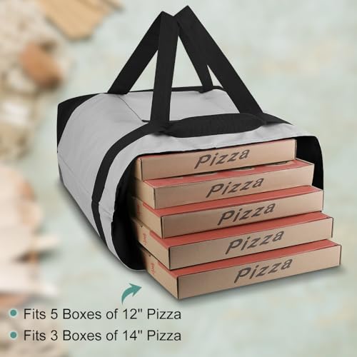 mosago Commercial Insulated Food Delivery Bag 39L, Heavy Duty Thermal Catering Tote with Zipper, Leakproof Hot & Cold Tran...