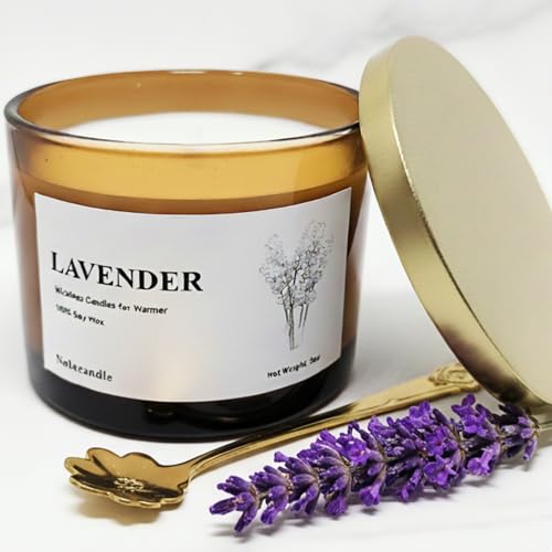 VOHO Lavender Wickless Candles for Candle Warmer Lamp, 9oz Soy Candle with Stirring Spoon & Lid, Wickless Lavender Aroma I...