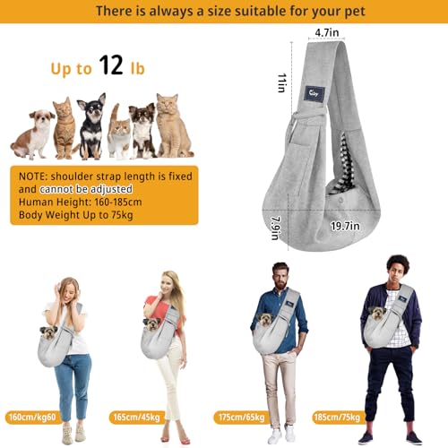 CUBY Dog and Cat Sling Carrier - Hands Free Reversible Pet Papoose Bag - Soft Pouch and Tote Design - Suitable for Puppy, ...