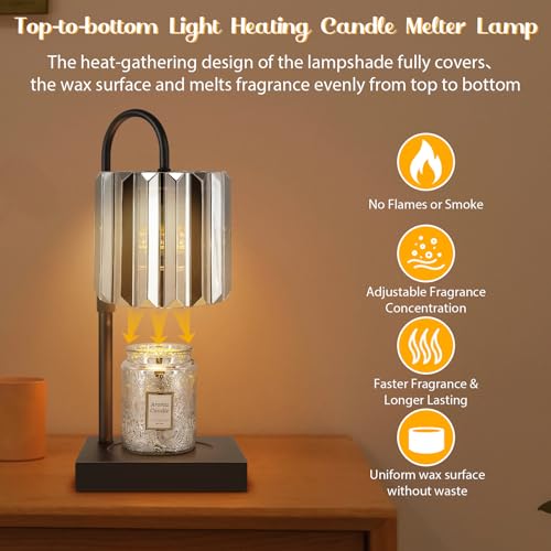 Candle Warmer Lamp with Timer, Electric Candle Warmer for Jar Candles, House Warming Gifts, Modern Home Decor Dimmable Wax...