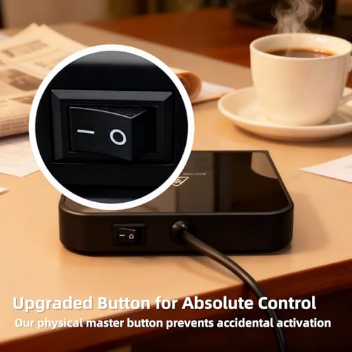 MADCKDEDRT Coffee Mug Warmer & Candle Warmer 46W Electric Cup Warmer for Desk - Smart Digital Display 6 Heat Settings Time...