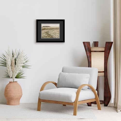 Americanflat 11x14 Picture Frame with Shatter-Resistant Glass - Use as 8x10 Picture Frame with Black Mat and White Trim or...