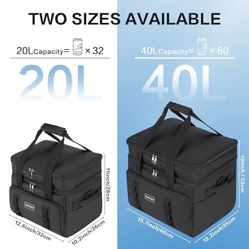 Hulongo Insulated Soft Cooler Bag, Large Ice Coolers Soft Sided Ice Chest for Beach, Collapsible and Portable