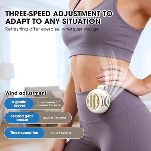 Glintor Portable Silent Mini Bladeless Fan Clip On,5 Speeds Clip-On Fans For Shirt,Small Clips Fanmini Whirlwind Fans For ...