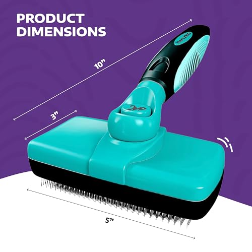 Hertzko Dog Brush for Shedding - Self Cleaning Slicker Brush for Dogs and Cats - Gently Removes Loose Hair, Tangles, and D...