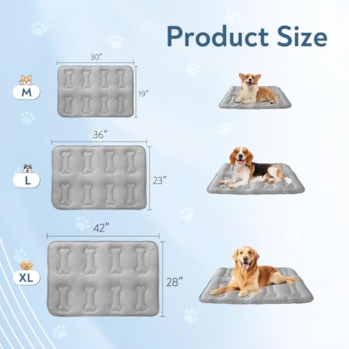 Magik & Kover Summer Dog Cooling Mat, 2 Pack 30" x 19" Indoor Outdoor Cooling Mat for Dogs Medium, Machine Washable Thicke...